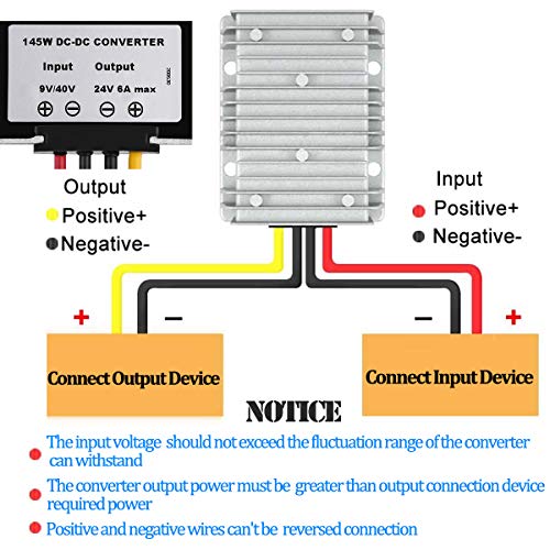 Ultimate 24 V 145 W DC-DC Voltage Regulator – Versatile Step Down/Up Converter (9 V-40 V to 24 V, 6 A) – Durable Waterproof Power Supply for Enhanced Golf Cart Performance and Accessory Compatibility