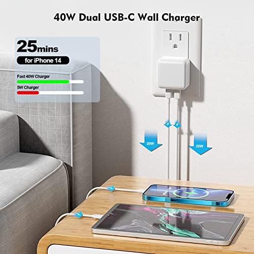 Premium Apple MFi Certified 3-Pack i Phone Charger Set with PD Type C Quick Wall Block and 6 FT Fast Charging USB C to Lightning Cable – Ultimate Speed and Compatibility for i Phone 14/13/12/Pro/Max/11/XR/SE 2022 and i Pads, Perfect for Home or Travel Use