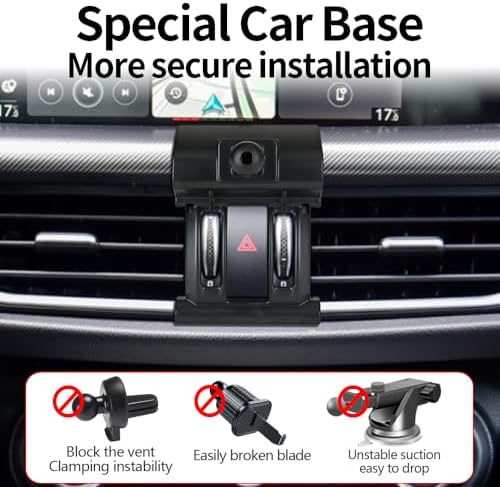 Premium 360-Degree Car Phone Holder for Alfa Romeo Stelvio (2018-2024) – Ultimate Dashboard Mount for Navigation & Hands-Free Calls – Sleek Interior Accessory for Enhanced Safety and Convenience