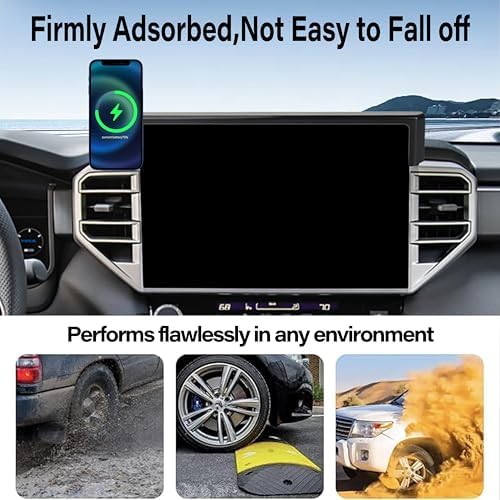 Car Phone Holder for 2022-2025 Toyota Tundra/2023 2024 2025 Toyota Sequoia Accessories 15W Fast Wireless Charger Screen Fixed Clip Cell Phone Mount Hands-Free 360 Degree Rotation(14 Inch) – Enhanced Compatibility and Speed