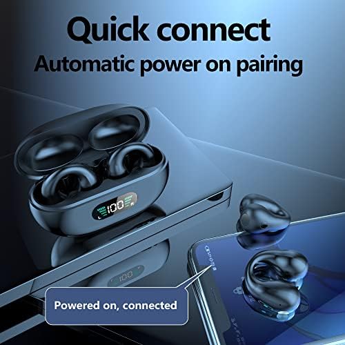 Ultra-Lightweight Bluetooth 5.3 Open-Ear Sports Earbuds – Sweat-Proof Wireless Headphones with Hi-Fi Stereo Sound for Active Lifestyles, Perfect for Outdoor Adventures and Enhanced Awareness (Black) – Unparalleled Comfort for All-Day Wear
