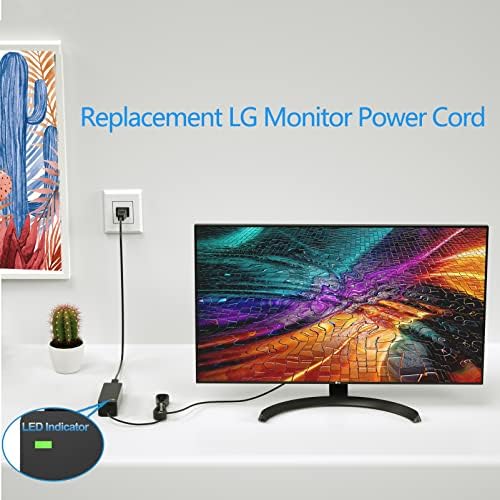 19 V DC Power Supply Adapter for LG Monitors – Reliable Replacement Power Cord for 19″ to 32″ LCD/LED Displays – Enhance Performance with Durable, Lightweight Design and Safety Features