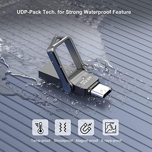 KEXIN 128 GB USB C Flash Drive – High-Speed Dual Drive for Seamless Data Transfer on Android, Mac, and PCs – Versatile OTG Memory Stick with USB 3.0 Compatibility for Quick File Sharing and Storage