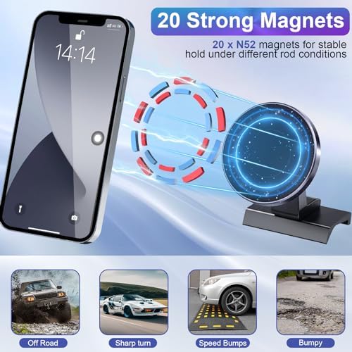 Enhance Your Driving Safety with the Kaishengyuan Magnetic Phone Holder for Toyota Tacoma (2016-2023) – Precision Adjustable Dashboard Clip Featuring 20 X Ultra-Strong Magnets for Unmatched Stability – Universal Smartphone Compatibility for Effortless Access to Navigation and Music
