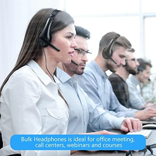 Yunsailing 20 Pack Classroom Headphones with Built-in Microphone – Premium On-Ear Wired Student Earphones for Superior Sound Quality and Seamless Compatibility with Computers, Laptops, and Mobile Devices – Perfect for Educational Settings and Professional Environments (White)