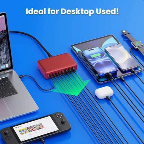 Power Up in Style: 300 W Ga N IV 8-Port USB-C Charging Hub – Fast PD 100 W Charger for Mac Book, i Phone 16/15/14, and Galaxy Devices – Ultimate Compact Charging Solution for Home and Travel Efficiency – Multi-Device Compatibility with Rapid Charging Capability – Engineered for Professionals and Tech Enthusiasts – Stay Powered Anywhere with This Versatile Charging Station
