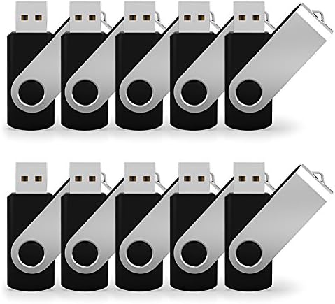 JUANWE 10-Pack 2 GB USB Flash Drives – Reliable Portable Memory with 360° Swivel Design for Effortless Data Management – Ideal for Computers, Cars & On-the-Go Storage – Durable USB 2.0 Thumb Drives for Quick File Transfers and Backup Solutions