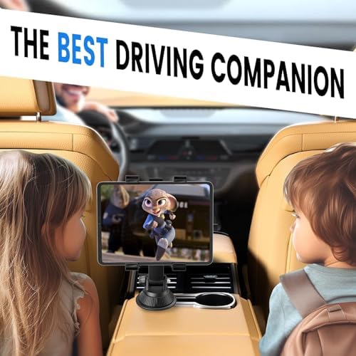 Premium OHLPRO 360° Adjustable Cupholder Tablet Mount for Trucks – Versatile i Pad & Samsung Tab Holder with Integrated Drink Holder, Perfect for Road Trips & Travel Accessory – Elevate Entertainment on the Go