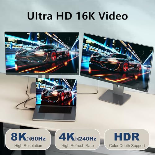 Ultra-Fast 80 Gbps USB-C Charging Cable – 1.5 FT Thunderbolt 5/4/3 Compatible – 240 W Power Delivery for i Phone 16/Pro/Plus/Pro Max & Samsung Galaxy – Dual 8 K/Single 16 K Video Output for Maximum Performance – Unmatched Speed & Durability for Tech Enthusiasts