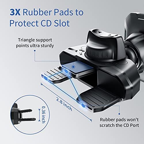 Revolutionary OQTIQ Magnetic CD Slot Phone Mount for Effortless Smartphone Access – Six Ultra-Strong Magnets for i Phone, Samsung Galaxy, LG & More – Hands-Free Convenience with 360° Rotation for Optimal Viewing Angles – Compact Design for Any Vehicle Interior – Elevate Your Driving Safety and Experience