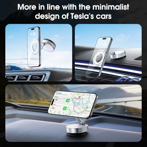Vacuum Suction Magnetic Phone Holder for Car，Magsafe car Mount [Mag Safe] 360° Vacuum Magnetic iPhone Stand for Car/Desktop/Mirror/Bathroom/Gym，Car Mount for iPhone 16 Pro Max/Android – Enhanced Compatibility and Speed