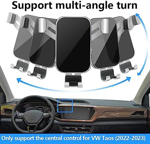 Innovative VW Taos Car Phone Holder 2022-2024 – Premium Air Vent Mount for Secure Smartphone Access & Navigation – 360° Rotating Cradle for Enhanced Compatibility & Safety – Stylish Auto Interior Accessory for Hands-Free Driving & Music Control