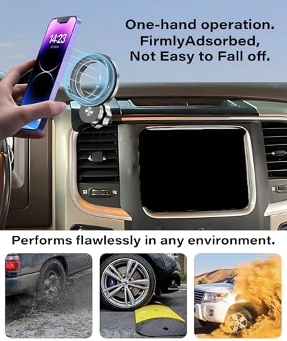 Magnetism Dodge Ram 1500/2500/3500 Phone Holder – Mag-Safe Compatible Hands-Free Car Mount with 360-Degree Rotation for Optimal Viewing – Adjustable Magnetic Cell Phone Accessory Preserving Air Vent Functionality for Safe Driving and Navigation