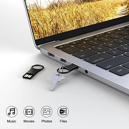 Aiibe 64 GB Flash Drive 5 Pack – Premium Metal USB 2.0 Memory Sticks, Waterproof & Portable Keychain Design for Effortless File Sharing and Secure Data Storage – Ideal for Home and Office Use