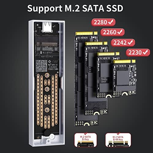 Ultra-Fast SAN ZANG MASTER M.2 SATA SSD Enclosure – USB C 3.1 Gen2 to SATA 3.0 Converter for Enhanced External Storage | Supports NGFF SATA B-Key (B&M Key) SSDs | High-Speed Data Transfers Up to 6 Gbps | UASP & TRIM Compatible | Compact & Durable Design for Ultimate Portability