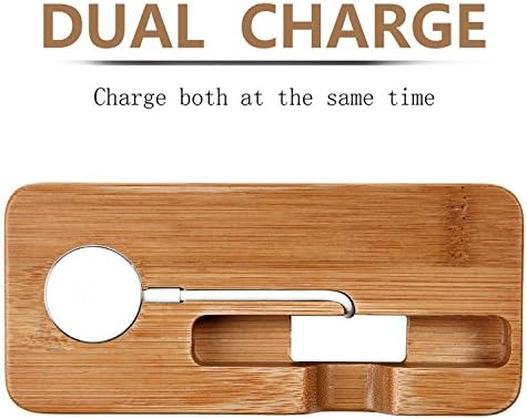 Premium Bamboo Multi-Device Charging Dock: AICase Elegant Wooden Nightstand Organizer for Smartphones, Tablets & Smartwatches – Stylish & Durable Solution Ideal for Home and Office Decluttering