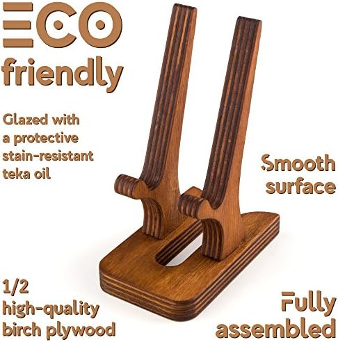 Rostmary Eco-Friendly Birch Plywood Tablet and Phone Stand – Stylish Desktop Dock for i Phone, i Pad, Samsung, and More – Versatile Lightweight Holder for E-Readers, Makeup Mirrors, Artwork, and Photos – Enhanced Stability for Ultimate Organization and Convenience