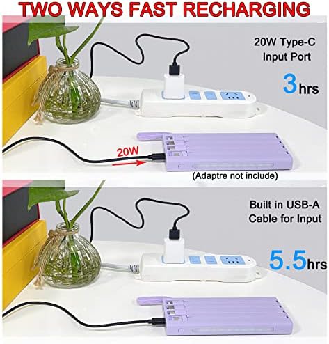 Ultimate 10,000 m Ah Portable Charger with Built-In Cables & LED Display – Fast Charging Power Bank for i Phone, Samsung & More – Essential Travel Companion with Integrated LED Lamp for On-the-Go Power Solutions