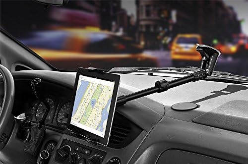 Versatile ARKON Long Arm Windshield Tablet Holder – Secure Suction Mount for i Pad, Samsung, Google Tablets – Adjustable Arm for Enhanced Visibility – Hands-Free Driving Solution for Navigation Enthusiasts – Ideal for Extended Dashboards