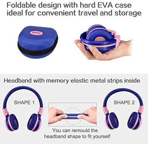 Elevate Your Child’s Audio Adventure with SIMOLIO Kids Bluetooth Over-Ear Headphones – Volume-Limiting Safety (75 d B, 85 d B, 94 d B), Lightweight & Foldable Design for Easy Travel, Adjustable Fit for Growing Ears, Built-in Mic for Online Learning – Stylish, Durable & Perfect for Music, Movies & Educational Content – The Ultimate Listening Companion for Young Explorers
