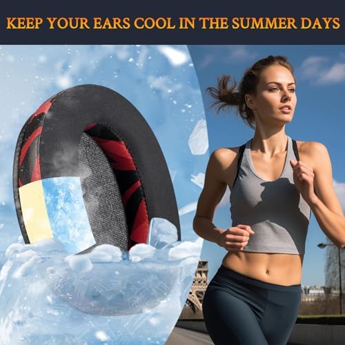 Premium SOULWIT Cooling Gel Earpads for Sony WH-XB910 N Headphones – Advanced Noise Isolation Foam Cushions for Unmatched Comfort and Superior Sound Quality – Stylish Red Storm Replacement Ear Pads for Music Enthusiasts
