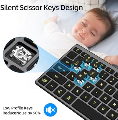 Experience Ultimate Comfort with the BFRIENDit Ultra-Quiet Wireless Keyboard – Sleek 2.4 GHz Connection for Mac & Windows, Slim Chocolate Key Design for Effortless Typing and Enhanced Productivity, Perfect for Home, Office, and Smart TV Use – Effortless Connectivity Meets Stylish Functionality