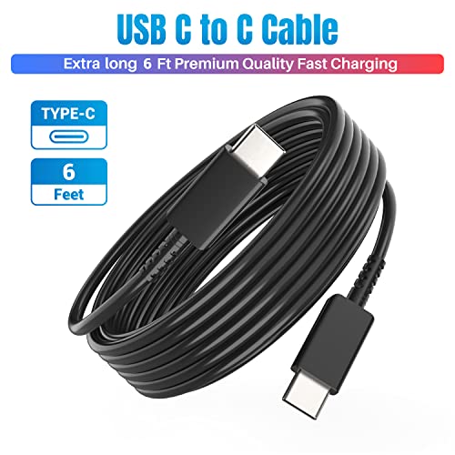 Ultimate 5-Pack 6 ft USB C to C Fast Charging Cables – 60 W Power Delivery for i Phone 16 Series and Galaxy S25, S24, S23, S22 – Durable, Flexible, High-Speed Charging Solution in Sleek White Design for Home & On-the-Go Use