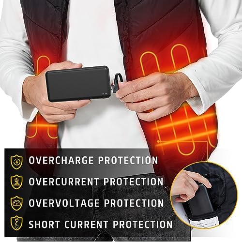 High-Capacity 20000 m Ah 5 V Battery Pack for Heated Vests and Jackets – Reliable Power Bank for Electric Clothing, Lightweight Portable Charger with Quick Charging for Enhanced Warmth and Comfort in Cold Weather, Ideal for Outdoor Activities and Daily Use