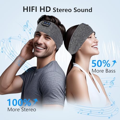 Transform Your Rest with Premium Bluetooth 5.4 Sleep Headphones – Lightweight Headband Design with HD Stereo Sound for Yoga, Jogging, and Travel – Ultimate Comfort and Insomnia Relief Gift in Stylish Gray – Seamless Connectivity and Versatile Use for Active Lifestyles