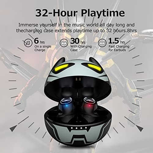 Kids Bluetooth 5.3 Wireless Earbuds with Touch Control – Adorable Pink Kitty Charging Case, IPX5 Waterproof Design, Hi-Fi Stereo Sound, Built-in Microphone for Clear Calls – Perfect for Young Music Lovers and Gamers