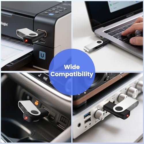 ABLAZE 20-Pack Portable 2 GB USB Flash Drives with Lanyards – Reliable USB 2.0 Thumb Drives for Effortless Data Storage and Transfer – Ideal for Students, Professionals, and Promotional Use – Compact Swivel Design for Enhanced Portability and Compatibility