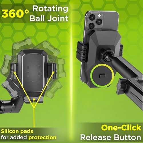 Heavy-Duty Truck Phone Mount with Super Suction Cup – Ultimate Mobile Device Holder for i Phone & Samsung, 16.9-Inch Long Arm for Maximum Stability & Flexibility, Ideal for Big Rig Drivers, Enhances Road Safety and Hands-Free Navigation