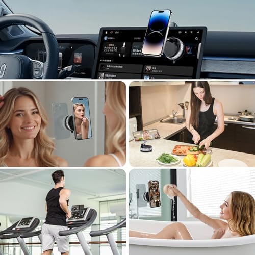2025 Advanced Vacuum Suction Magnetic Phone Holder – Ultra-Foldable 360° Adjustable Car Mount for Seamless Hands-Free Connectivity in Vehicles, Gyms, and Smooth Surfaces – Universal Compatibility for Optimal Device Stability and Convenience