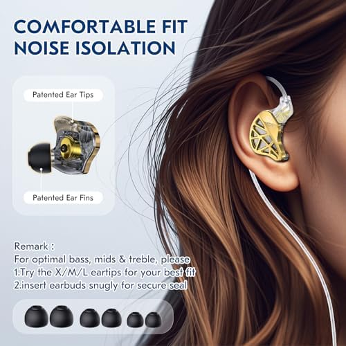 CCZ Nocturne Hybrid Driver IEM Earbuds – Superior Bass-Enhanced Wired Monitors for Immersive Gaming & Studio Excellence with Integrated Mic – Ergonomically Engineered for Musicians & Gamers – Unmatched Audio Precision & Comfort. Experience a revolutionary soundscape with our innovative hybrid driver technology featuring 1 Dynamic and 1 Balanced Armature Driver, delivering an extraordinary audio experience that combines lush bass and crystal-clear highs. Designed for prolonged wear, these earbuds ensure comfort during lengthy sessions, making them ideal for both professional studio work and intense gaming marathons. The built-in microphone facilitates seamless communication, enhancing your gaming and recording capabilities. Compatible with a wide range of devices, the CCZ Nocturne earbuds redefine auditory engagement, ensuring each note resonates with clarity and depth. Crafted from durable materials for longevity, these earbuds promise to elevate your listening experience while enduring the rigors of daily use. Discover the ultimate combination of quality and comfort with CCZ Nocturne, where every beat is a masterpiece.