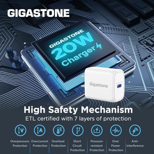 Gigastone 12 W Dual Port USB C & A Wall Charger [3-Pack] – Fast Charging Power Block for i Phone 16/15/14/13/12 & Samsung S24/S23/S22 – Compact Travel Charger with 2.4 A Output for Quick Device Boosts – Enhanced Compatibility for E-Readers & More