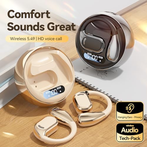 Revolutionary AI Translation Earbuds with Bluetooth 5.4 – Instant Multilingual Communication, Superior Immersive Audio Experience, and IPX4 Waterproof Protection for Active Lifestyles – Ergonomically Designed Over-Ear Fit with LED Connectivity Display – Your Essential Companion for Travel, Fitness, and Work Activities