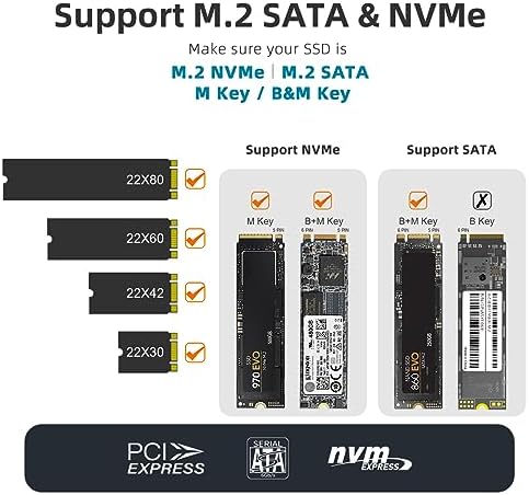 Elevate Your Data Storage with the MAIWO M.2 Enclosure: High-Speed 10 Gbps USB A to USB C SSD Enclosure for NVMe & SATA SSDs – Supports 4 TB Expansion, Durable Aluminum Alloy Design, Compatible with M and B+M Key Sizes (2230/2242/2260/2280)