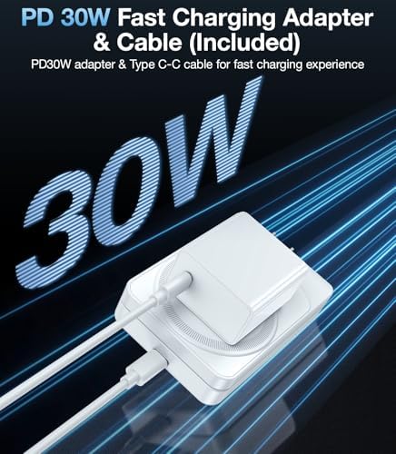 Revolutionize Your Charging Routine with the Qi2 Certified 3 in 1 Foldable Wireless Charger – Seamless Mag Safe Compatibility for i Phone 12-16, Apple Watch & Air Pods, 15 W Fast Charging Power, Includes 30 W Adapter for Ultimate Efficiency and Portability