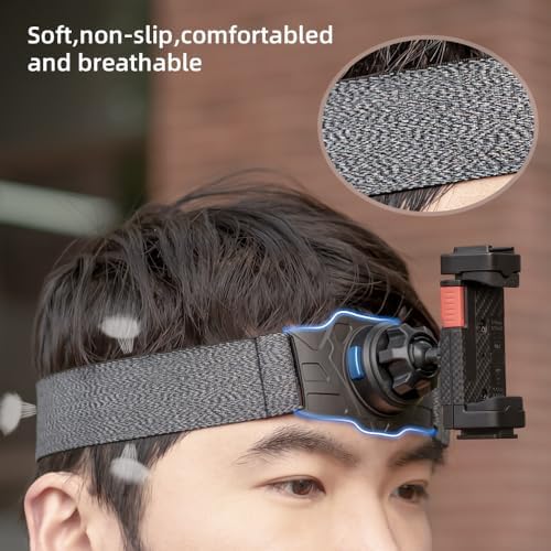 Innovative Magnetic Head Mount Smartphone Holder for Hands-Free First-Person Video Capture – Compatible with 4″ to 7″ Devices like i Phone, Samsung, and Huawei – Lightweight Adjustable Strap for Ultimate Comfort in Outdoor Adventures and Vlogging – 360-Degree Rotatable Bracket for Diverse Filming Angles – Durable, Easy-to-Clean Design Tailored for Active Lifestyles and Seamless Live Shooting Experiences