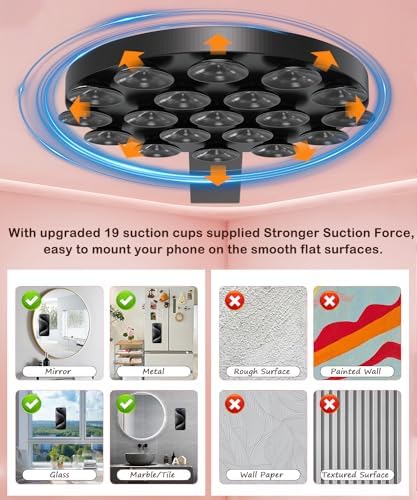 Magnetic Suction Cup Mount for Mag Safe Devices – Effortless Hands-Free Phone Holder with Premium Anti-Slip Silicone Grip for Content Creators – Ultra-Stable, Lightweight Accessory Perfect for Tik Tok and Photography on the Move