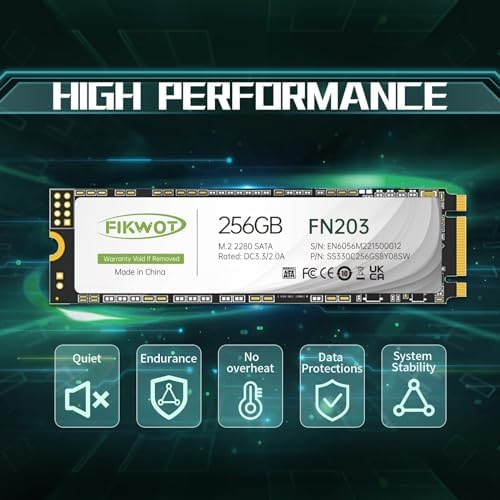 Upgrade Your Storage with the FN203 1 TB M.2 SATA SSD – Unleash Lightning-Fast Performance at Up to 550 MB/s Read Speed for Ultrabooks, Tablets, and Mini PCs – Featuring SLC Cache Technology and 3 D NAND TLC for Superior Endurance and Efficiency