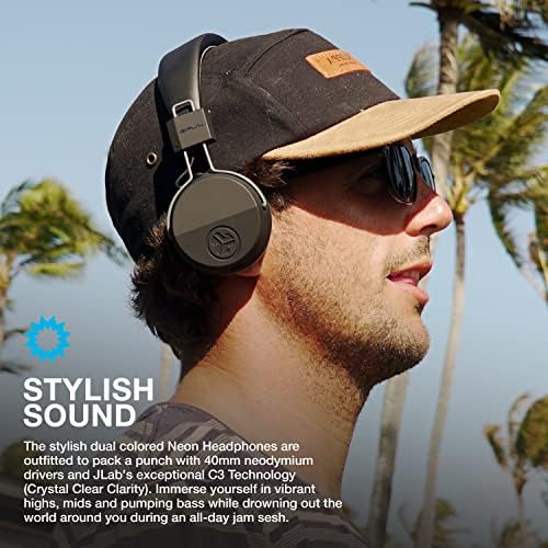 Discover the JLab Neon Folding On-Ear Headphones in Black – Your Ultimate Audio Companion for Travel and Daily Use | Lightweight Design with Tangle-Free Cord for Effortless Portability | Advanced Noise Isolation Technology for Uninterrupted Listening | Powered by 40 mm Neodymium Drivers for Rich, Crystal-Clear Sound | Ergonomic Fit with Plush Cushions for Extended Comfort | Perfect for Music Lovers, Commuters, and Home Relaxation
