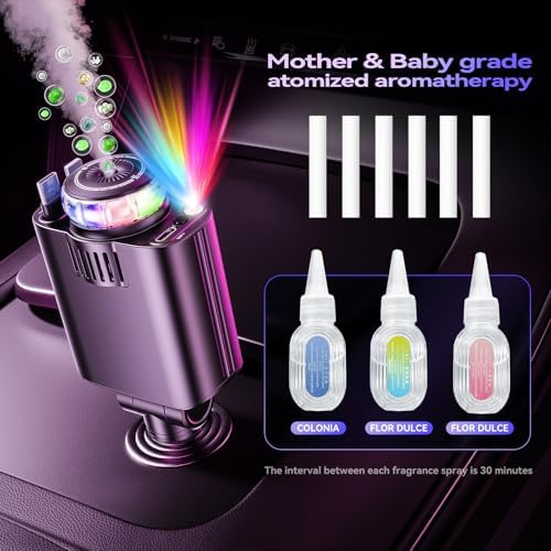 Revolutionary 5-in-1 Retractable Car Charger with Aromatherapy and Starlight Projection – 69 W Fast USB-C Charger for i Phone 16/15/14/13/12 and Android Devices, Dual Charging Ports, Stress-Relieving Air Freshener, and Tangle-Free Design for Enhanced Driving Comfort