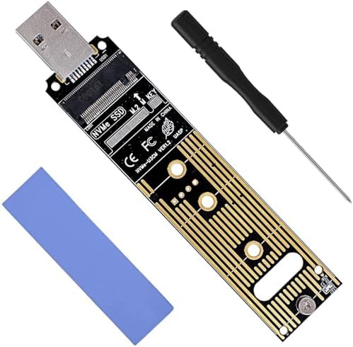 Ultra-Fast NVMe to USB Adapter – M.2 SSD Portable Converter with 10 Gbps USB 3.1 Gen 2 Speed, PCIe M Key Hard Drive Reader, Hot Swap Compatibility for Windows & mac OS, Lightweight Design for Effortless Data Management on the Go