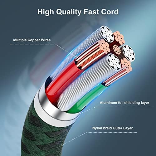 Essri 10 FT Nylon Braided i Phone Charger Cord 2-Pack – Fast Charging Lightning Cable for i Phone 14, 13, 12, 11, X, XS, XR, and 15 – Durable Blue 10 Foot Charging Solution for Ultimate Convenience and Style