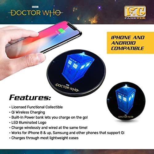 Power Your Devices with Doctor Who Weeping Angel Wireless Charger – Illuminating Portable Power Bank with Backup Battery, Qi Compatibility, and Unique Sci-Fi Design – Ideal for Whovians and Tech Lovers – Versatile Charging for All Your Gadgets
