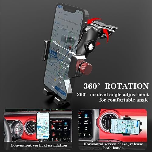 Revolutionary Aluminum Smartphone Holder for Ford F-150, Expedition & Super Duty | 360° Adjustable Vent Mount for i Phone & Android | Sturdy Durability Meets Chic Design | Installs Effortlessly for Integrated Vehicle Use and Enhanced Safety