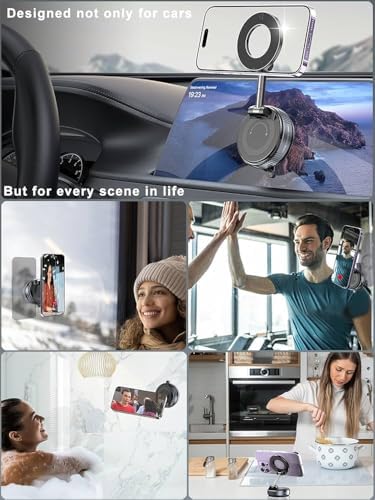 Transform Your Mobile Experience with the Premium Maglock 360° Suction Phone Holder – Ultra-Stable Magnetic Mount for i Phone 16 Pro Max & Android Devices – Ideal for Hands-Free Use in Cars, Gyms, Mirrors, and Showers – Unrivaled Flexibility and Security for Today’s Active Lifestyles