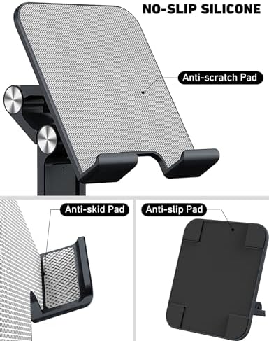 Revolutionize Your Workspace with the OCYCLONE Foldable Tablet Stand – Adjustable Holder for i Pad, Kindle, and Smartphones (4-15.6″) – Portable Desk Accessory for Home and Office – Ergonomic Design Enhances Comfort and Productivity – Sleek Black Finish for Modern Aesthetics – Perfect for Video Calls, Reading, and Entertainment