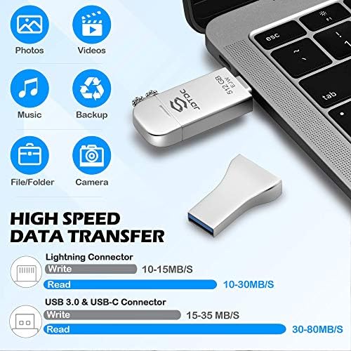 Revolutionize Your Data Management with the 128 GB JSL JDTDC MFi Certified i Phone Photo Stick – Versatile 3-in-1 USB Flash Drive for i Phone, i Pad, Android & PC with Lightning, USB-C & USB-A Connections – High-Speed, Compact Memory Solution for Effortless Backup and Seamless File Transfer
